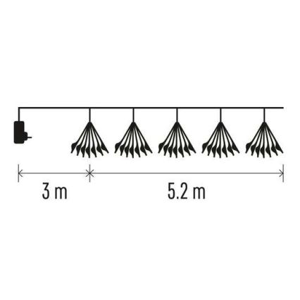 LED-ljusslinga 300xLED 5,2+3 m varmvit