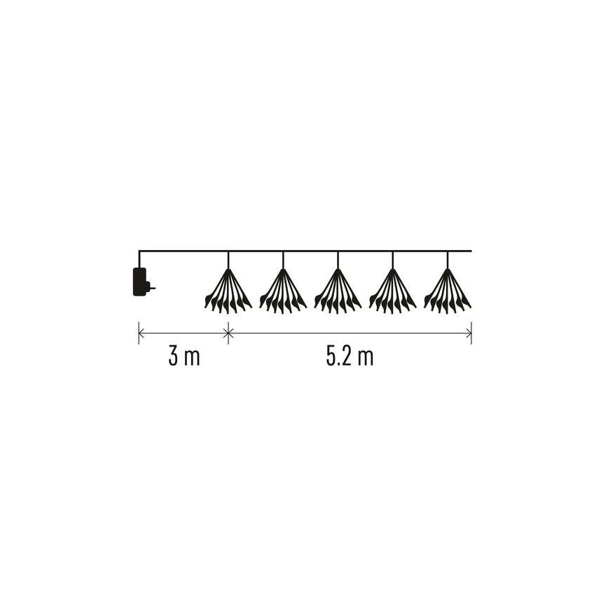 LED-ljusslinga 300xLED 5,2+3 m varmvit