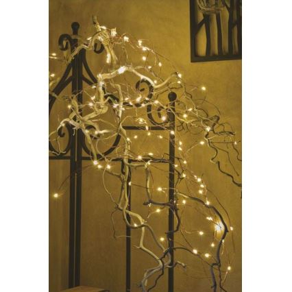 LED-ljusslinga för utomhusbruk, 100×LED/15 m, IP44, varmvit