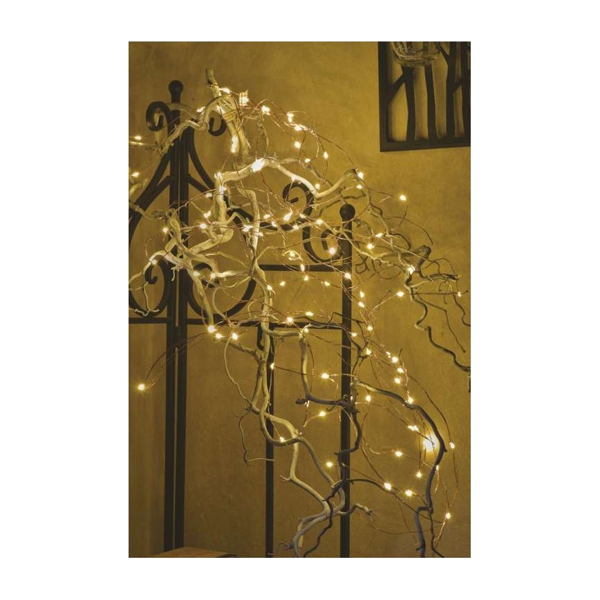 LED-ljusslinga för utomhusbruk, 100×LED/15 m, IP44, varmvit