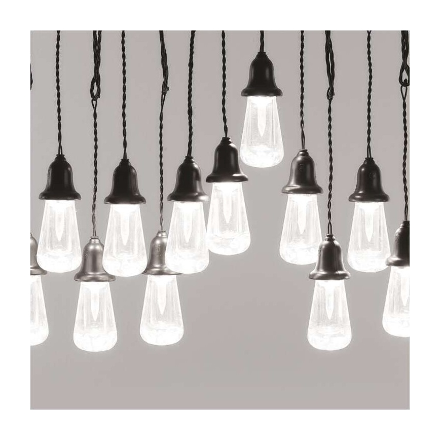 LED ljusslinga för utomhusbruk, 16 LED, 8,6 m, IP44, kallvit