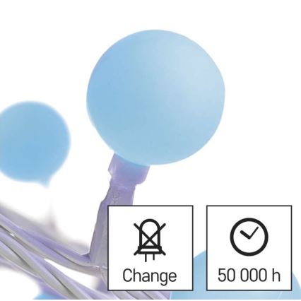 LED-ljusslinga för utomhusbruk 40xLED/9m IP44 blå