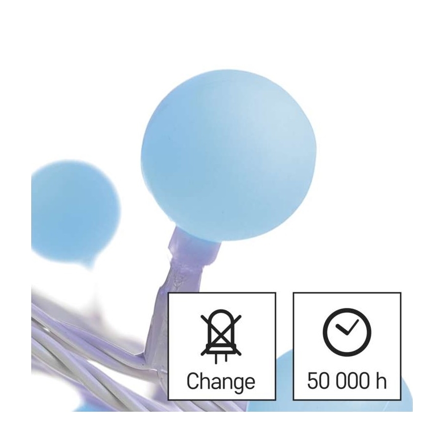 LED-ljusslinga för utomhusbruk 40xLED/9m IP44 blå