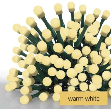 LED-ljusslinga med 200 LED, 8 funktioner, 20 m, IP44, varmvit