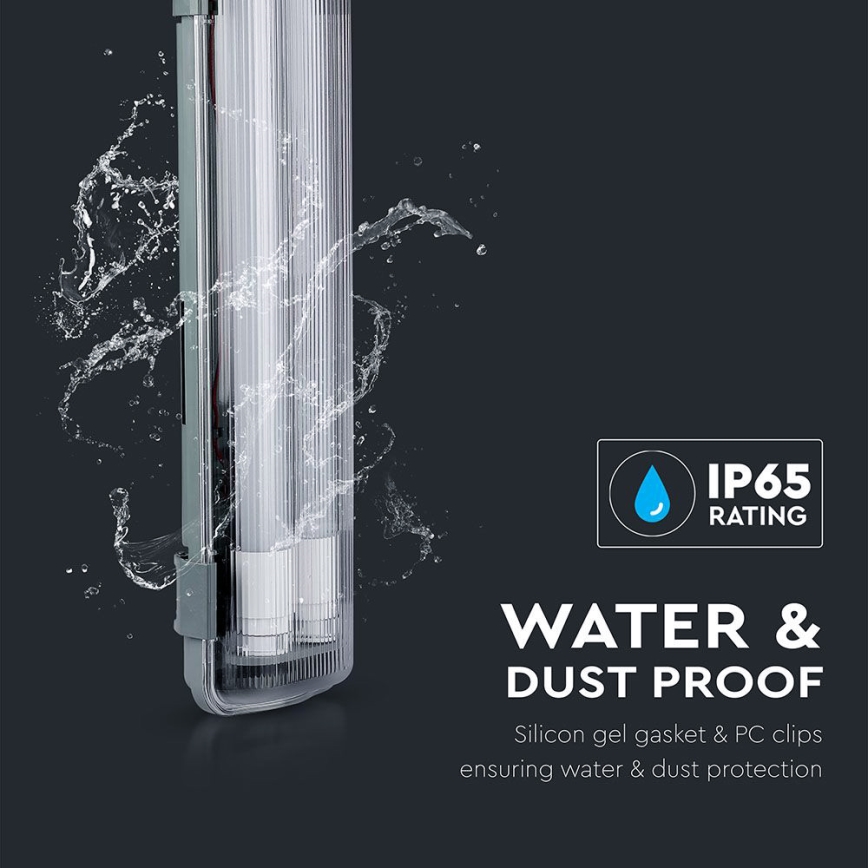 LED lysrör arbetsbelysning T8 2xG13/22W/230V IP65 4000K 156 cm