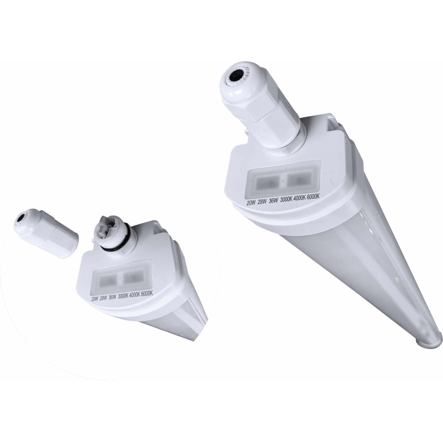 LED Ljusreglerad Industriell fluorescerande belysning VOLITER LED/20/28/36W/230V 3000/4000/6000K 120 cm IP65 vit