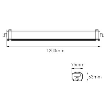 LED Ljusreglerad Industriell fluorescerande belysning VOLITER LED/20/28/36W/230V 3000/4000/6000K 120 cm IP65 vit