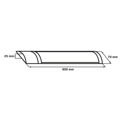 LED-lysrörsarmatur LED/18W/230V 4000K 60 cm svart