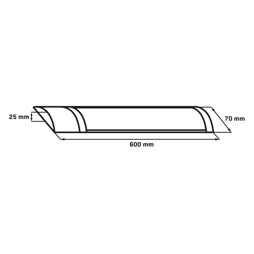 LED-lysrörsarmatur LED/18W/230V 4000K 60 cm svart