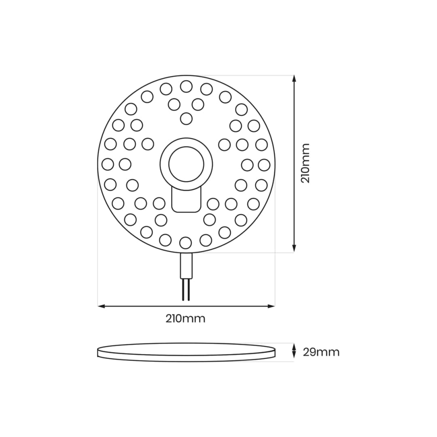 LED-magnetmodul 36 W/230 V Ø 21 cm 3000 K