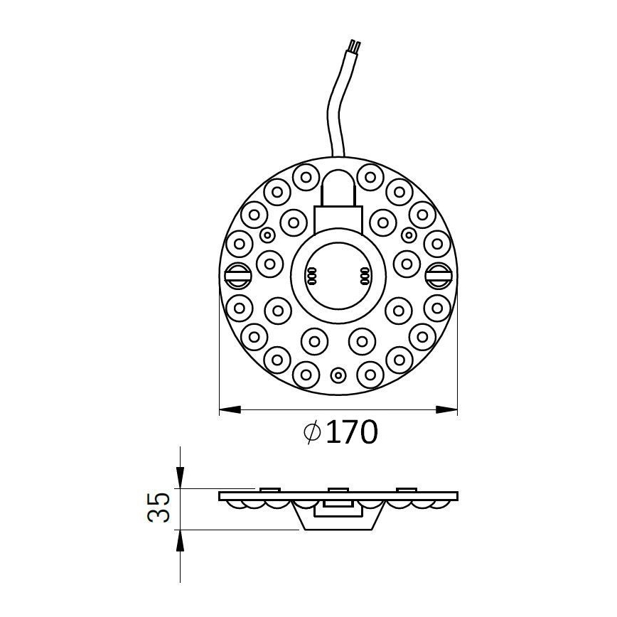 LED-magnetmodul LED/18W/230V Ø 17 cm 2700/3000/4000/5000/6500K