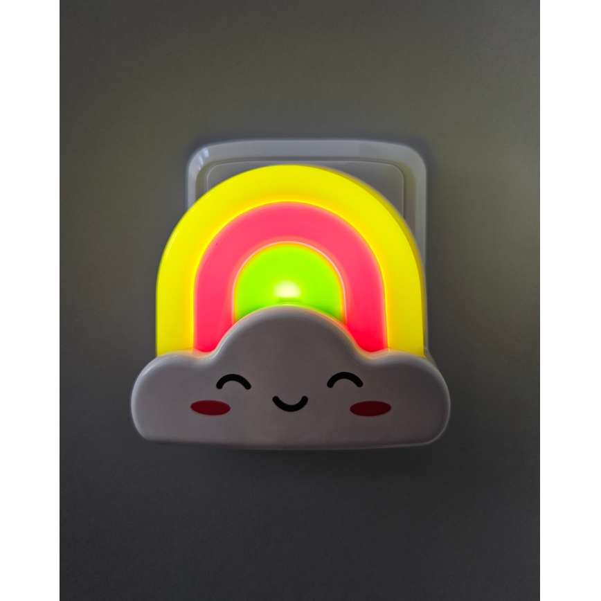 LED nattlampa för barn LED/0,5W/230V regnbåge
