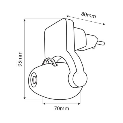 LED nattlampa för barn med projektor LED/0,5W/230V grön