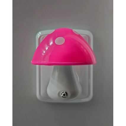LED nattlampa för barn med skymningssensor LED/0,5W/230V flugsvamp