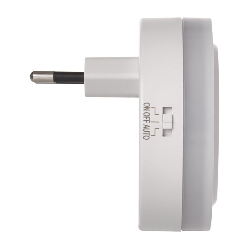 LED-nattlampa för vägguttag med ljussensor + 2 USB-portar, 3x LED, 0,3 W, 230 V