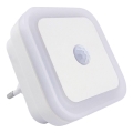 LED Nattlampa med rörelse- och skymningssensor LED/0,5W/230V vit