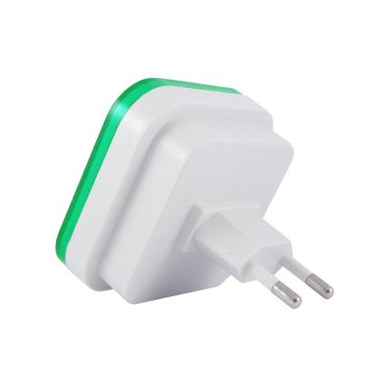LED nattlampa med skymningssensor LED/0,5W/230V grön