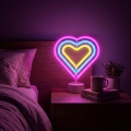 LED-neon borddekoration LED/2W/3xAA USB hjärta