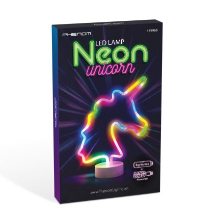 LED-neon bordsdekoration LED/2W/3xAA USB enhörning