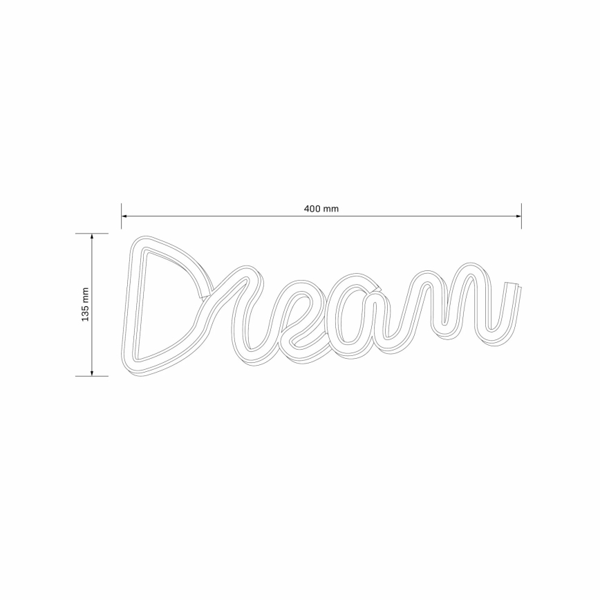 LED Neon väggdekoration DREAM LED/3W/3xAA USB blå