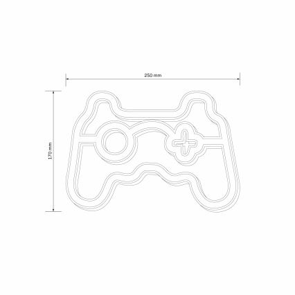 LED Neon väggdekoration GAME LED/3W/3xAA USB blå