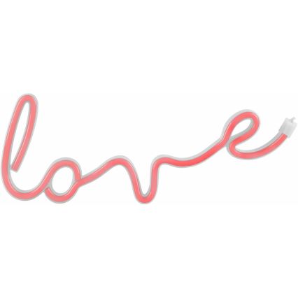 LED Neon väggdekoration LOVE LED/3W/3xAA USB röd