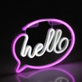LED Neonväggdekoration HELLO LED/3W/3xAA USB rosa