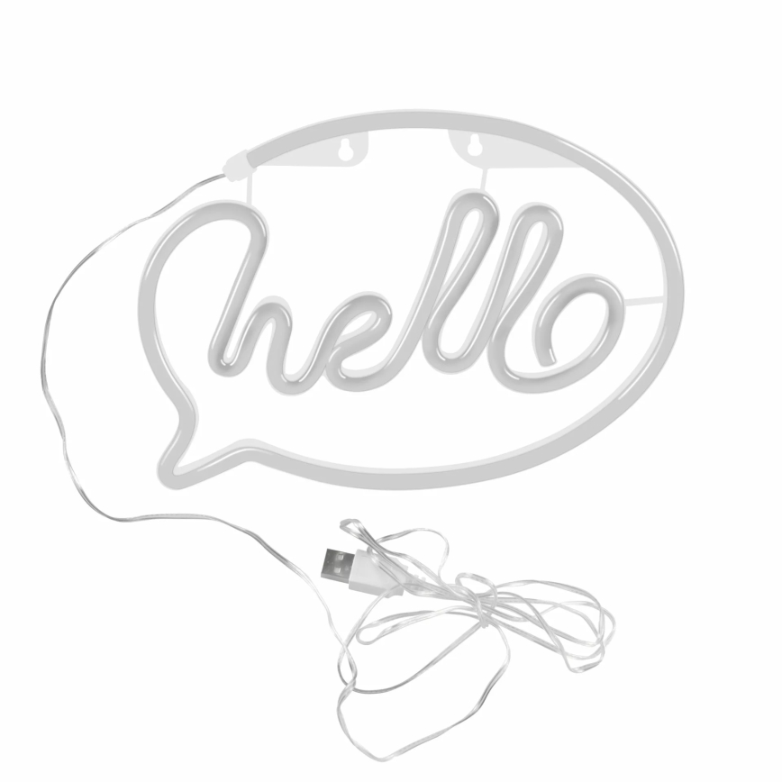 LED Neonväggdekoration HELLO LED/3W/3xAA USB rosa