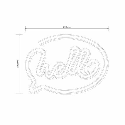 LED Neonväggdekoration HELLO LED/3W/3xAA USB rosa