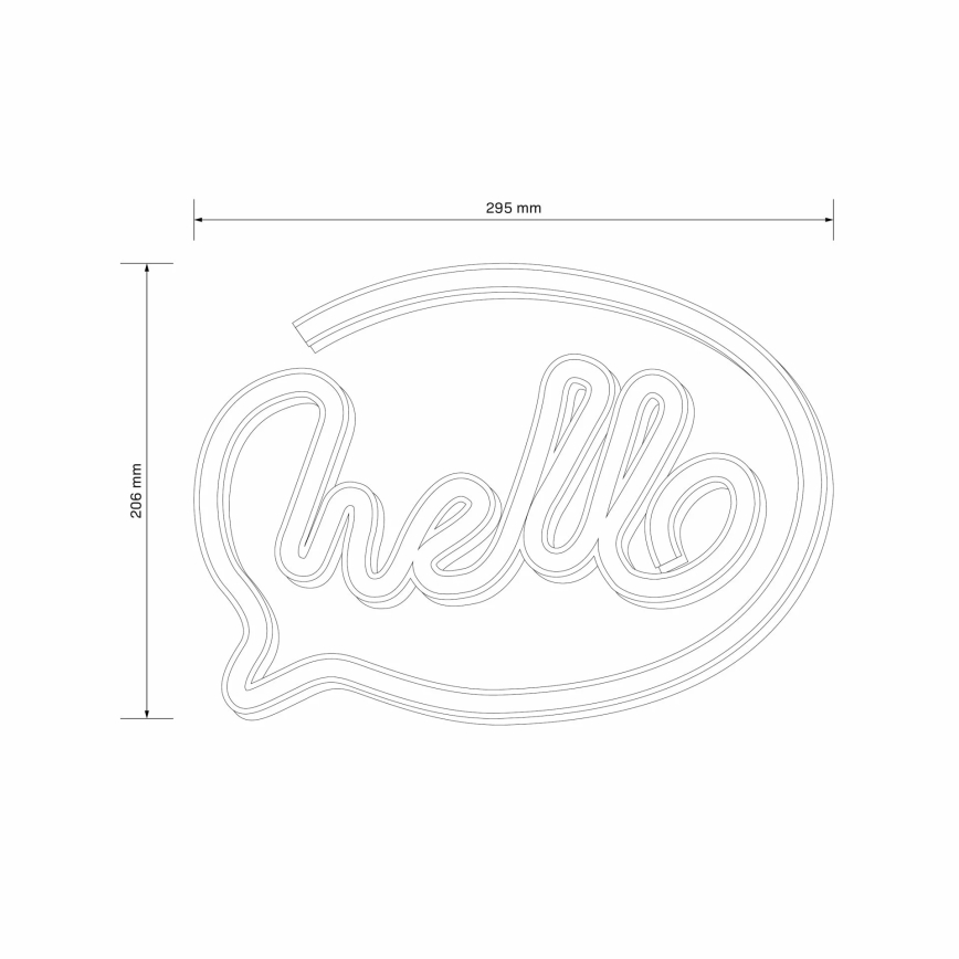 LED Neonväggdekoration HELLO LED/3W/3xAA USB rosa