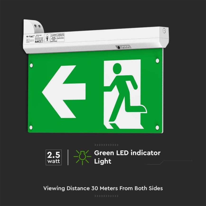 LED nödbelysning EMERGENCY EXIT LED/2,5W/230V 04.01.2001 6000K