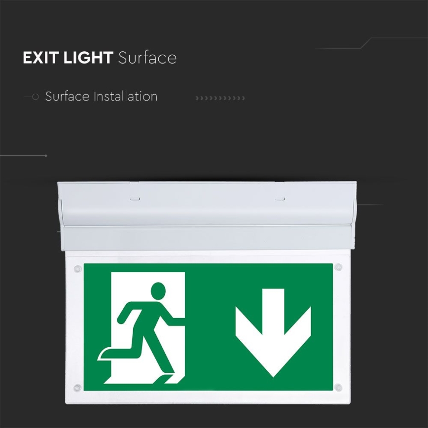 LED nödbelysning EMERGENCY EXIT SAMSUNG CHIP LED/2W/230V 6000K
