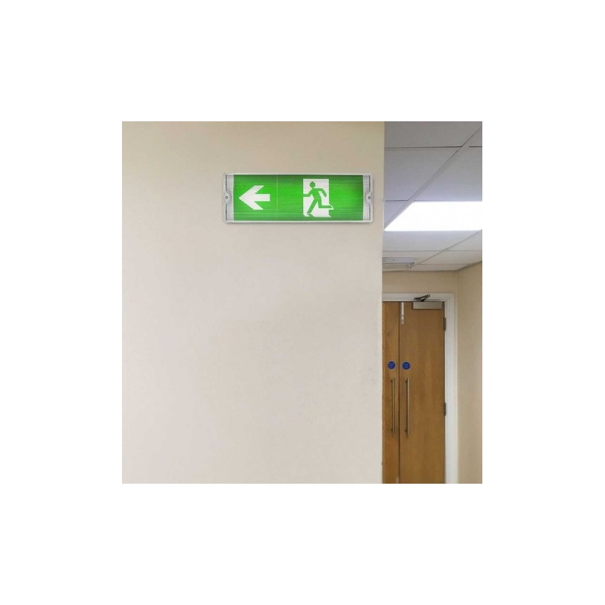 LED nödbelysning med ett regelbundet funktionstest EMERGENCY EXIT LED/3W/230V 6400K IP65