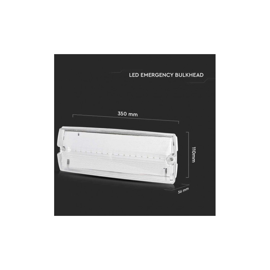 LED nödbelysning med ett regelbundet funktionstest EMERGENCY EXIT LED/3W/230V 6400K IP65