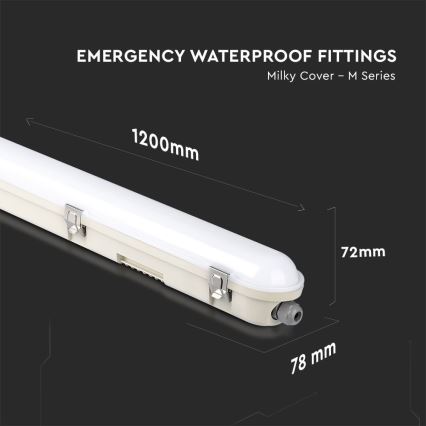 LED Teknisk lysrörsarmatur med nödbelysningsmodul EMERGENCY LED/36W/230V 6500K 120cm IP65