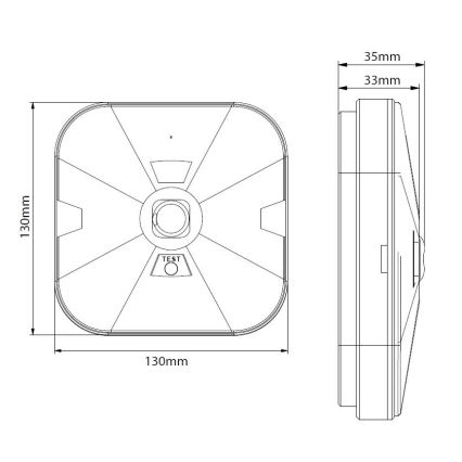 LED nödbelysningsarmatur GATRION LED/3/1W/3,2V 6000K 3000 mAh IP54 vit