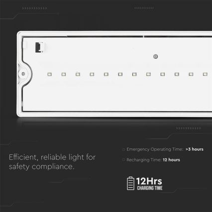 LED Nödljus EMERGENCY EXIT LED/3W/230V IP65 6000K 1200mAh