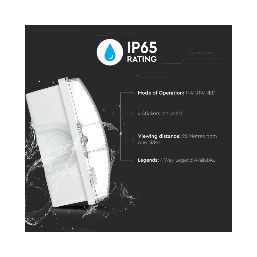 LED Nödljus EMERGENCY EXIT LED/3W/230V IP65 6000K 1200mAh