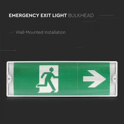 LED Nödljus EMERGENCY EXIT LED/3W/230V IP65 6000K 1200mAh