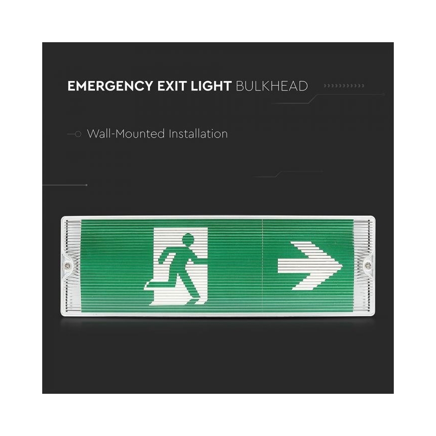 LED Nödljus EMERGENCY EXIT LED/3W/230V IP65 6000K 1200mAh