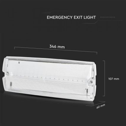 LED Nödljus EMERGENCY EXIT LED/3W/230V IP65 6000K 1200mAh