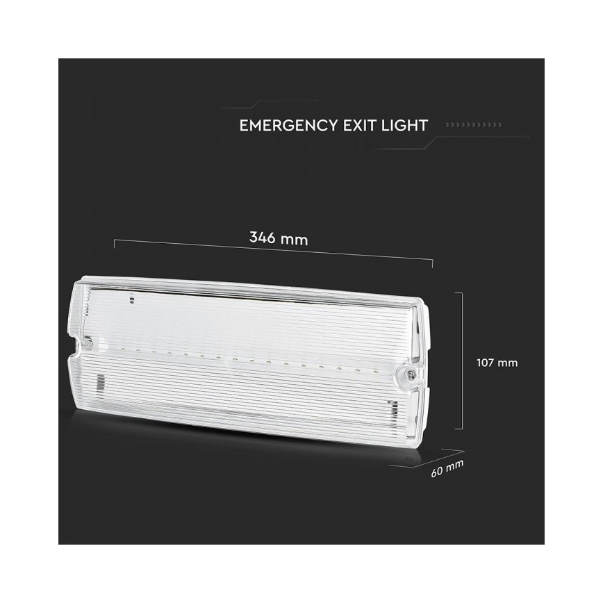 LED Nödljus EMERGENCY EXIT LED/3W/230V IP65 6000K 1200mAh