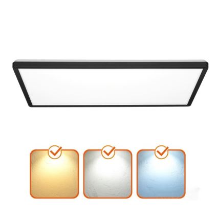 LED Infälld panel NIVERA LED/32W/230V IP54 3000/4000/6000K 29,5x59,5 cm svart
