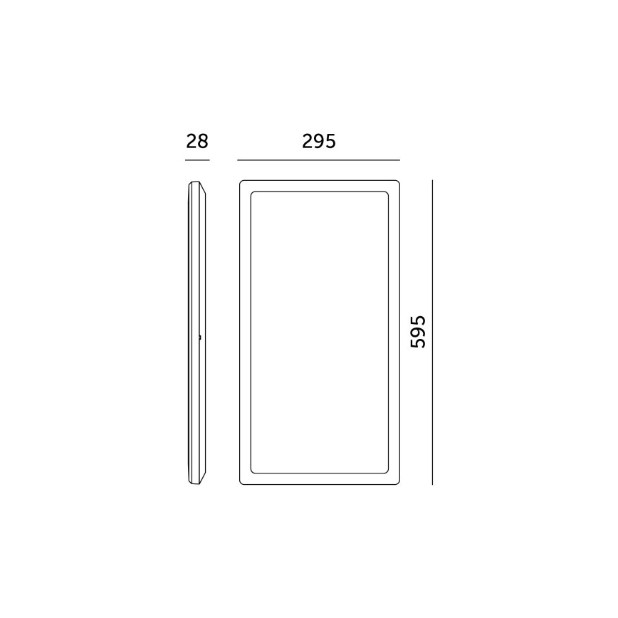LED Infälld panel NIVERA LED/32W/230V IP54 3000/4000/6000K 29,5x59,5 cm vit
