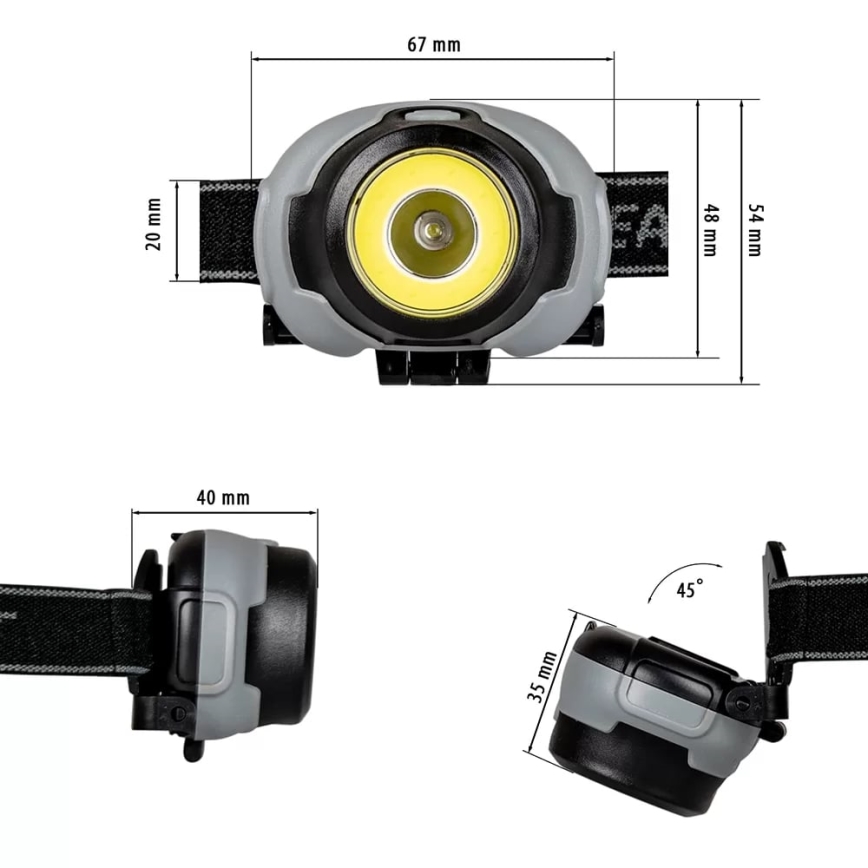 LED Pannlampa 2xLED/3xAAA IP44 170 lm
