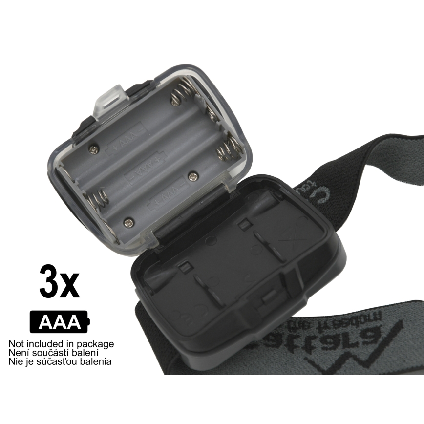 LED Pannlampa LED/3xAAA svart