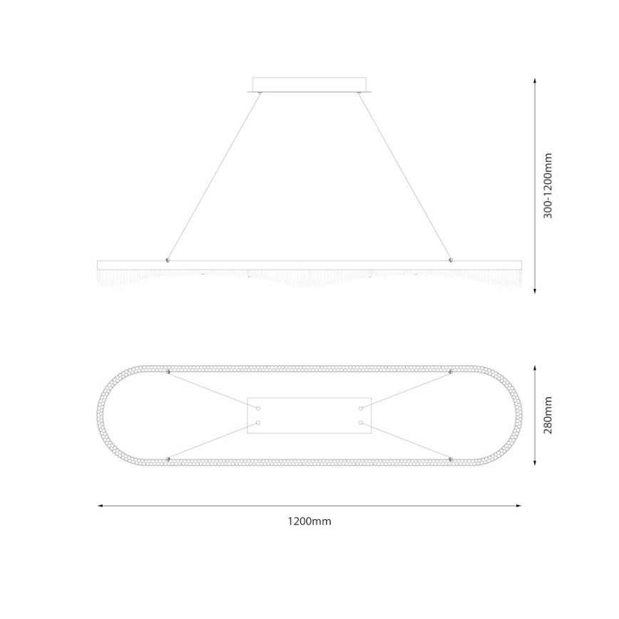 LED-pendel med kabel LED/45W/230V guld