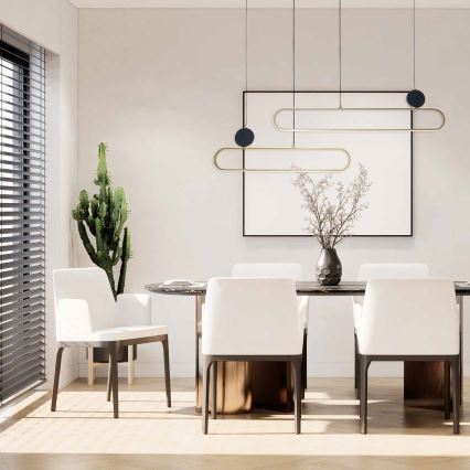 LED-pendel med vajer FLORENTYNA LED/48W/230V 4000K guld/svart