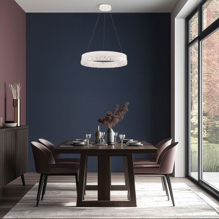 LED-pendel med vajer FROZI LED/32W/230V Ø 50 cm vit