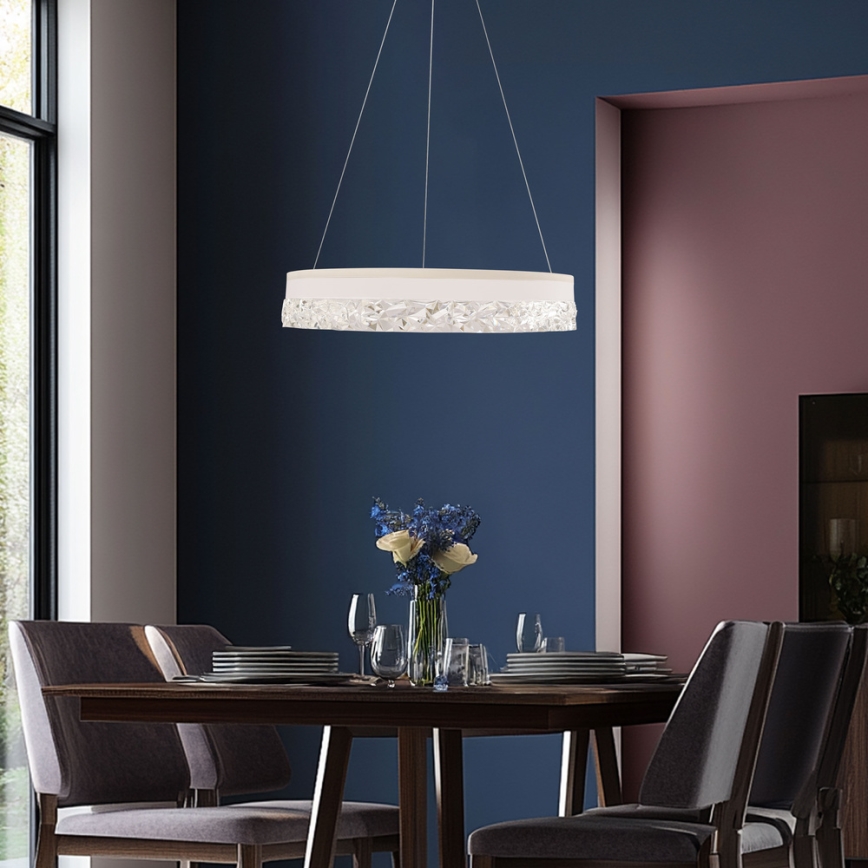 LED-pendel med vajer FROZI LED/32W/230V Ø 50 cm vit